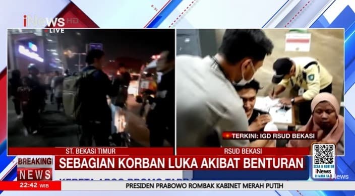 Evakuasi Kecelakaan KRL Terus Berlangsung, Sejumlah Korban Dilarikan ke RSUD Kota Bekasi