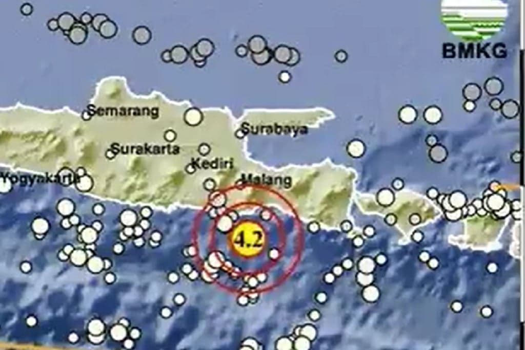 Gempa Hari Ini M 4,2 Guncang Malang, Berpusat di Laut