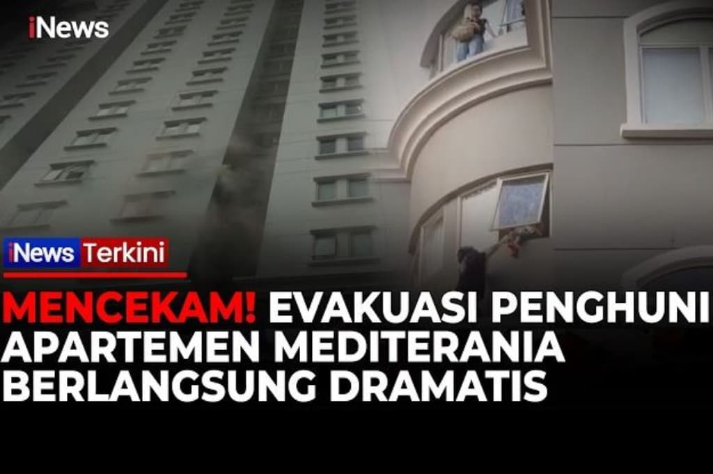 Mencekam! Evakuasi Dramatis Penghuni Apartemen Mediterania di Tengah Asap Tebal