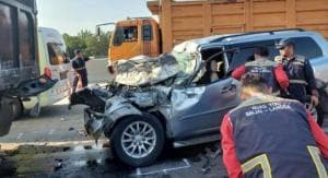 Insiden Kecelakaan Mobil Pajero Tabrak Truk Tronton di Tol Binjai-Langsa, 5 Orang Tewas