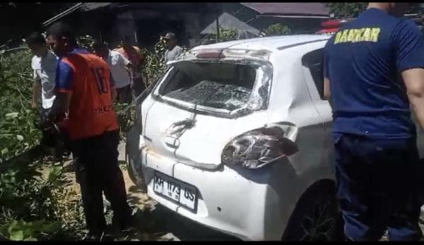 Pohon Nangka Tumbang Timpa Mobil dan Motor di Pangkalan Bun, Dua Korban Terluka