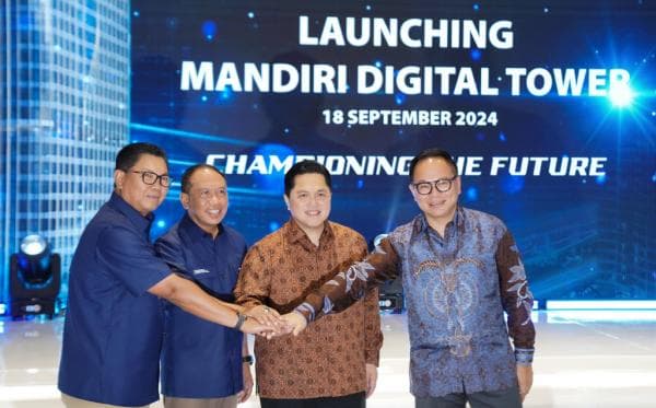 Resmikan Mandiri Digital Tower, Erick Thohir Tekankan Pentingnya Cyber Security