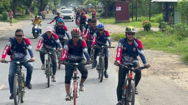 Hari Lalu Lintas Bhayangkara ke-69, Polres Aceh Utara Gelar Kegiatan Sepeda Gembira