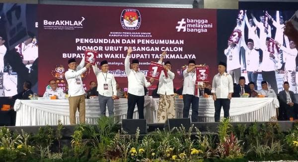 KPU Kabupaten Tasikmalaya Tetapkan Nomor Urut Paslon Bupati dan Wakil Bupati