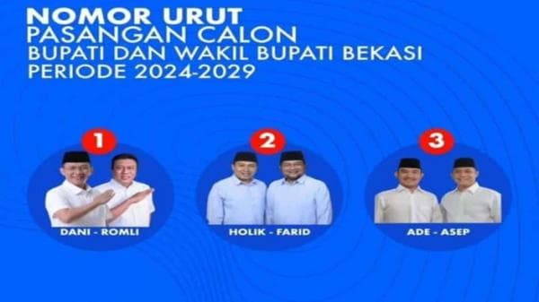 KPU Tetapkan 3 Pasangan Cabup-cawabup Bekasi 2024, Ini Nomor Urutnya