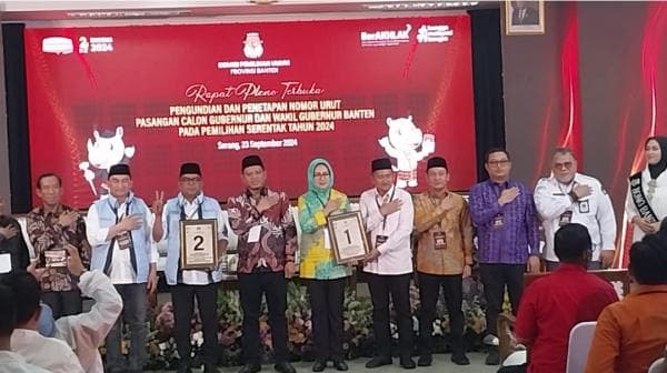 Hasil Pengundian Paslon Pilgub Banten, Airin – Ade Nomor 1 dan Andra – Dimyati Nomor 2