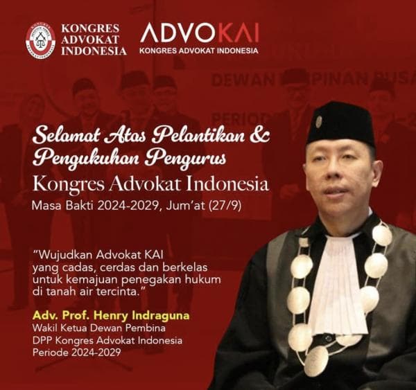 Henry Indraguna Resmi Dikukuhkan Sebagai Wakil Ketua Dewan Pembina DPP KAI