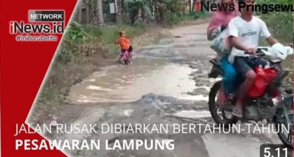 Video Jalan Rusak di Pesawaran Kian Parah