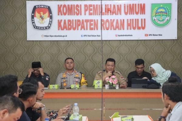 Polres Rohul Gelar Rakor Bersama KPU dan Bawaslu Terkait Kesiapan Kampanye