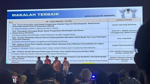 Makalah Mahasiswa ITB tentang Sumber Daya Air Menang di Ajang PIT ke-41 HATHI