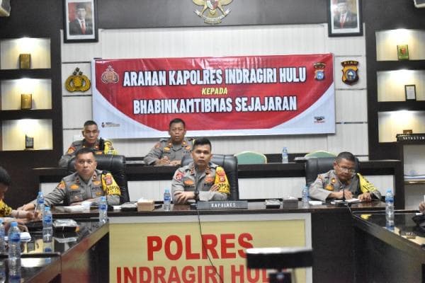 Kapolres Inhu Ingatkan Seluruh Bhabinkamtibmas Jangan Berpolitik Praktis