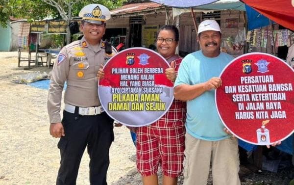 Sosialiasi di Pasar Kamis, Satlantas Rohil Harap Pemilih Mengindari Berita Hoaks