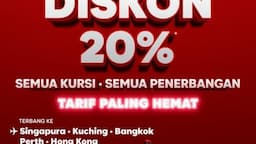 Terbang Lebih Hemat dengan AirAsia! Diskon 20 untuk Semua Penerbangan Internasional