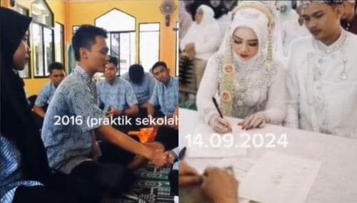 Viral Berawal Praktik Ijab Kabul di sekolah, Tapi Nikah Sungguhan 8 Tahun Kemudian