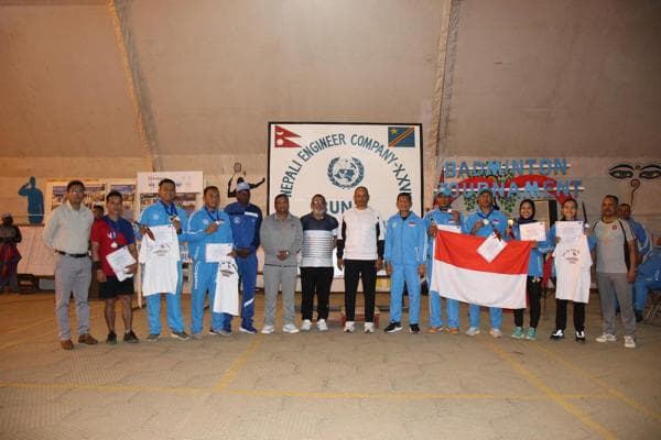 Satgas Indo RDB XXXIX-F Raih 3 Emas 2 Perak di Tournament Badminton Antarnegara Kontingen Monusco