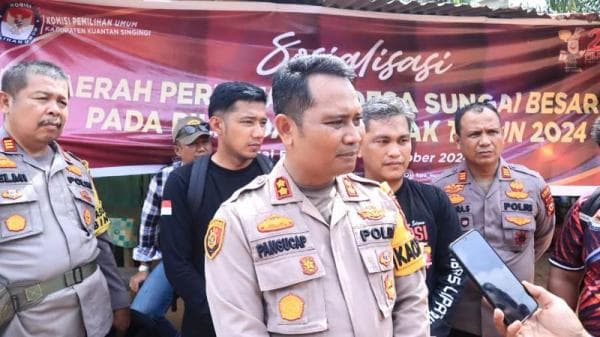 Kapolres dan KPU Kuansing Cek TPS  di Desa Sungai Besar Hilir