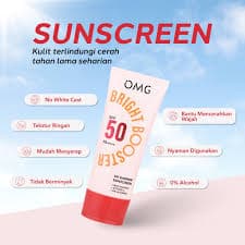 Review OMG Sunscreen Bright Booster SPF 50 PA ++++, Ada Formula Baru?