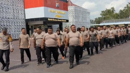 Penampakan Puluhan Polisi Gendut Polres Trenggalek, Wajib Jalani Program Turun Berat Badan