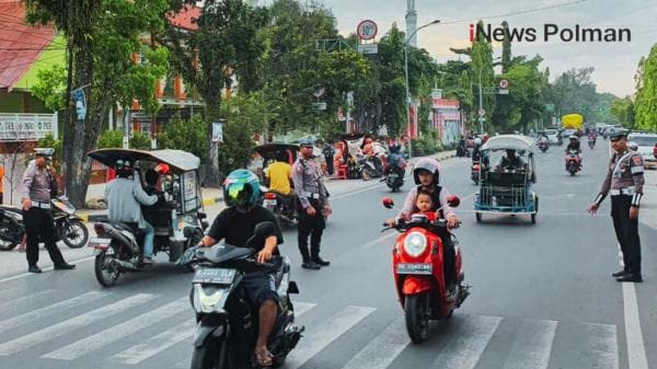 Patroli Pagi Satlantas Polres Polman Pastikan Arus Lalu Lintas Lancar dan Aman