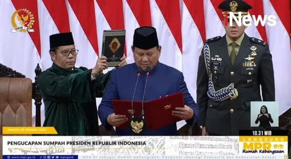 Sah! Prabowo Subianto-Gibran Rakabuming Raka Dilantik sebagai Presiden dan Wakil Presiden