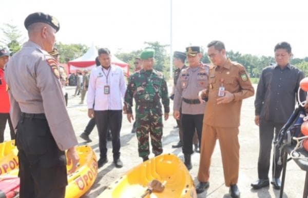 Polres Pelalawan Gelar Apel Kesiap Siagaan Penanggulangan Bencana Banjir Jelang Pilkada