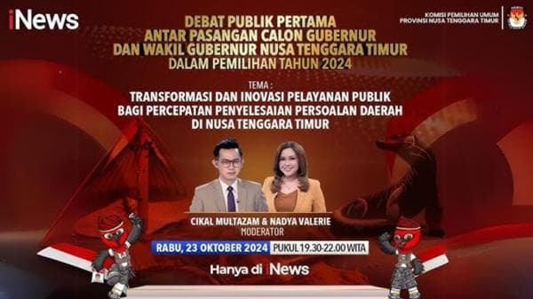 Jangan Lewatkan, Debat Perdana Calon Gubernur dan Wakil Gubernur NTT Malam ini di iNews TV