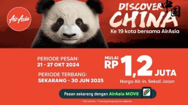 Mulai dari 1 Jutaan, Jelajahi Destinasi Eksotis di Cina Bareng AirAsia