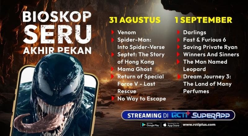 Deretan Film Seru Tayang di RCTI+ Akhir Pekan Ini