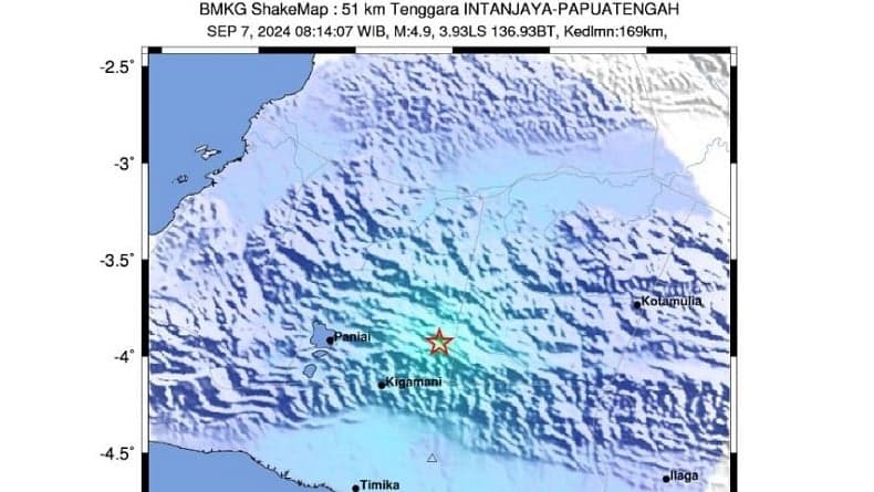 Analisis BMKG Gempa Bumi M5,1 Guncang Intan Jaya: Dipicu Deformasi Batuan Papua