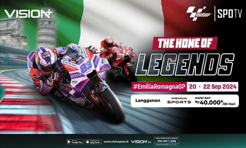 Persaingan Ketat di Sirkuit Misano, Ini Link Streaming MotoGP Emilia Romagna 2024 di Vision+