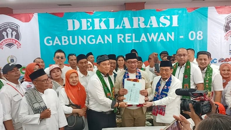 Relawan Garnisun 08 Deklarasi Dukung Ridwan Kamil-Suswono di Pilgub Jakarta