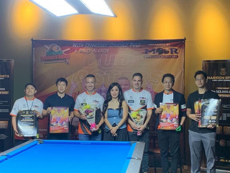 Unik! Marcus Gideon Tanding Biliar Lawan Juara Dunia di Laga Ekshibisi Duo Masters