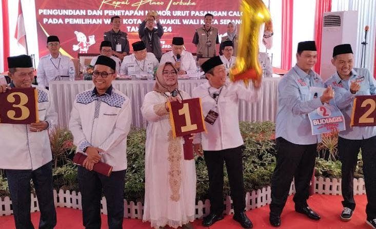 Pilkada Kota Serang 2024, Ratu Ria-Subadri Nomor Urut 1,  Budi Agis 2, Syafrudin-Heri 3