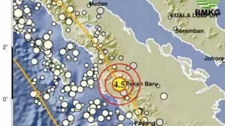 Gempa Hari Ini Magnitudo 4,5 Guncang Mandailing Natal Sumatra Utara