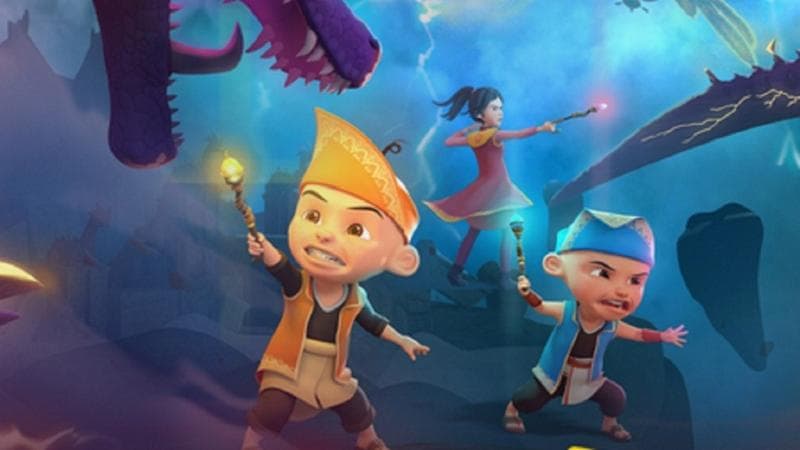 Pertarungan Terakhir di Episode Terbaru Upin Ipin Pin Pin Pom Burung Jentayu dan Naga Sakti di MNCTV