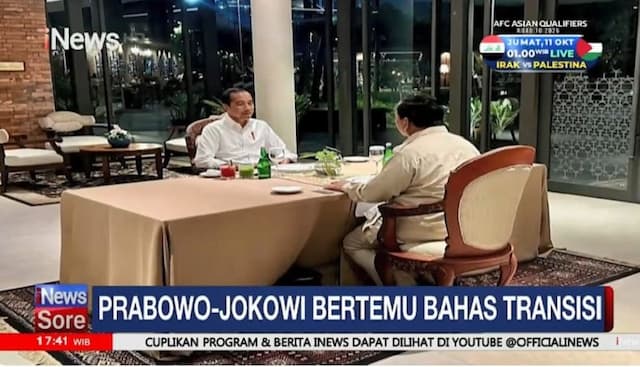 Momen Jokowi dan Prabowo Makan Malam Bahas Transisi Pemerintahan