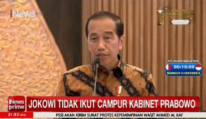 Jokowi Tegaskan Tak Ikut Campur Susunan Menteri Kabinet Prabowo