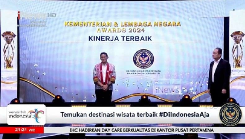 Kemenparekraf Raih Penghargaan Kementerian dan Lembaga Negara Awards 2024