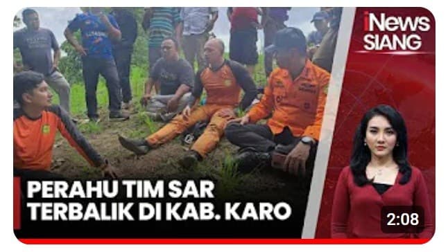 2 Petugas Tim SAR Hilang Terbawa Arus Sungai Lau Biang Karo