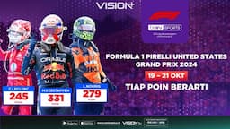 Jadwal dan Link Live Streaming Formula 1 GP Amerika Serikat di Vision+