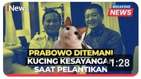 Prabowo Subianto Boyong Kucing Kesayangan Bobby Kertanegara ke Istana