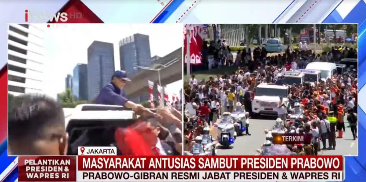 Momen Hangat Prabowo Salami Rakyat saat Menuju Istana Presiden