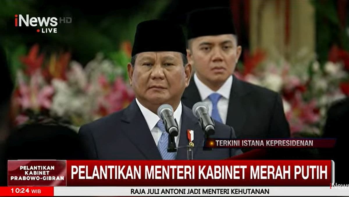 Sah! Presiden Prabowo Subianto Lantik Menteri Kabinet Merah Putih