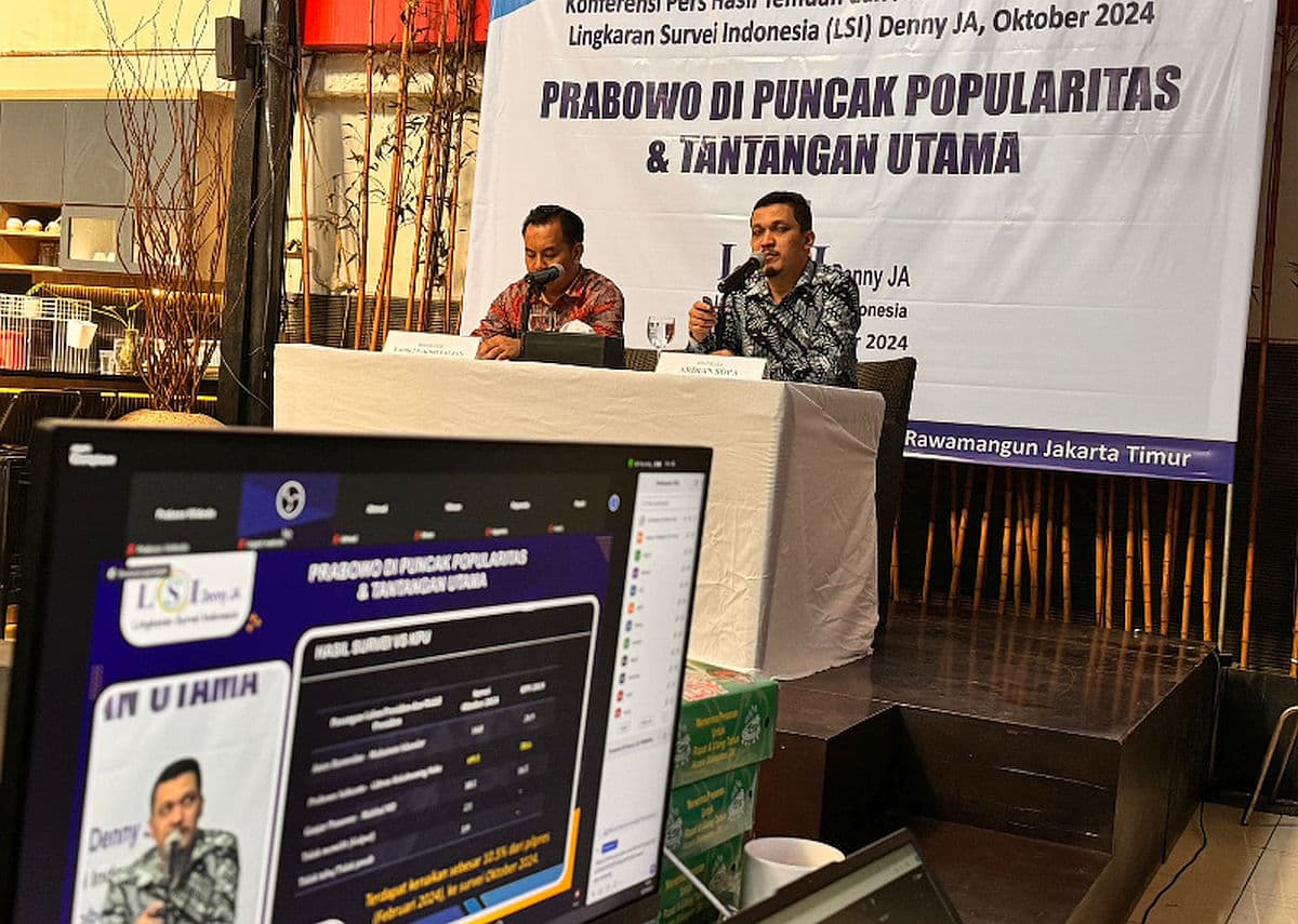  LSI Denny JA: Popularitas Prabowo Berada di Puncak