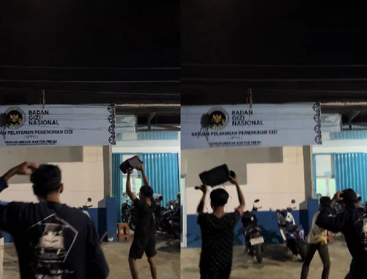 Viral! Tingkah Kocak Sejumlah Pemuda Bangunkan Sahur Karyawan SPPG dengan Lagu Unik MBG