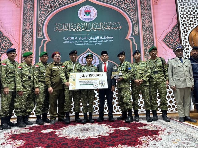Anggota Pasukan Elite TNI Prada Nawawi Juara Musabaqoh Hifdzil Quran 30 Juz di Libya