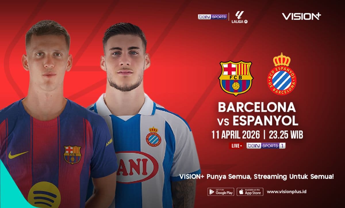 Jadwal dan Link Streaming Barcelona vs Espanyol di Liga Spanyol 2025-2026, Live di Vision+! Jadwal dan Link Streaming Barcelona vs Espanyol di Liga Spanyol 2025-2026, Live di Vision+!