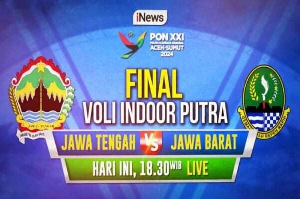 Saksikan Pertandingan Final Cabor Voli Putra PON XXI Aceh-Sumut 2024, Live di Inews Sore Ini Pukul 18.30 WIB