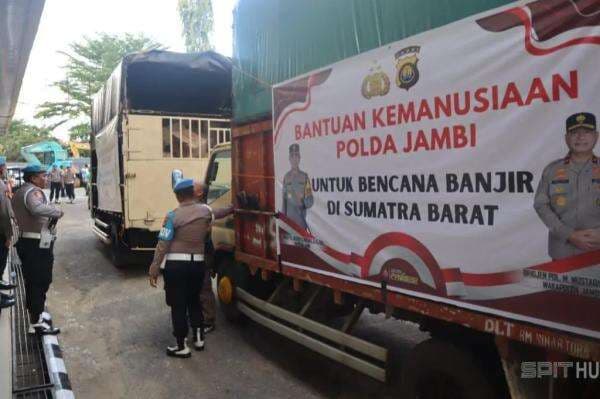 Polda Jambi Kirim Bantuan Logistik 3 Truk untuk Korban Bencana di Sumbar
