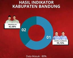 Quick Count Indikator Politik: Sahrul-Gun Gun Menang 55,16 Persen di Pilbup Bandung 2024